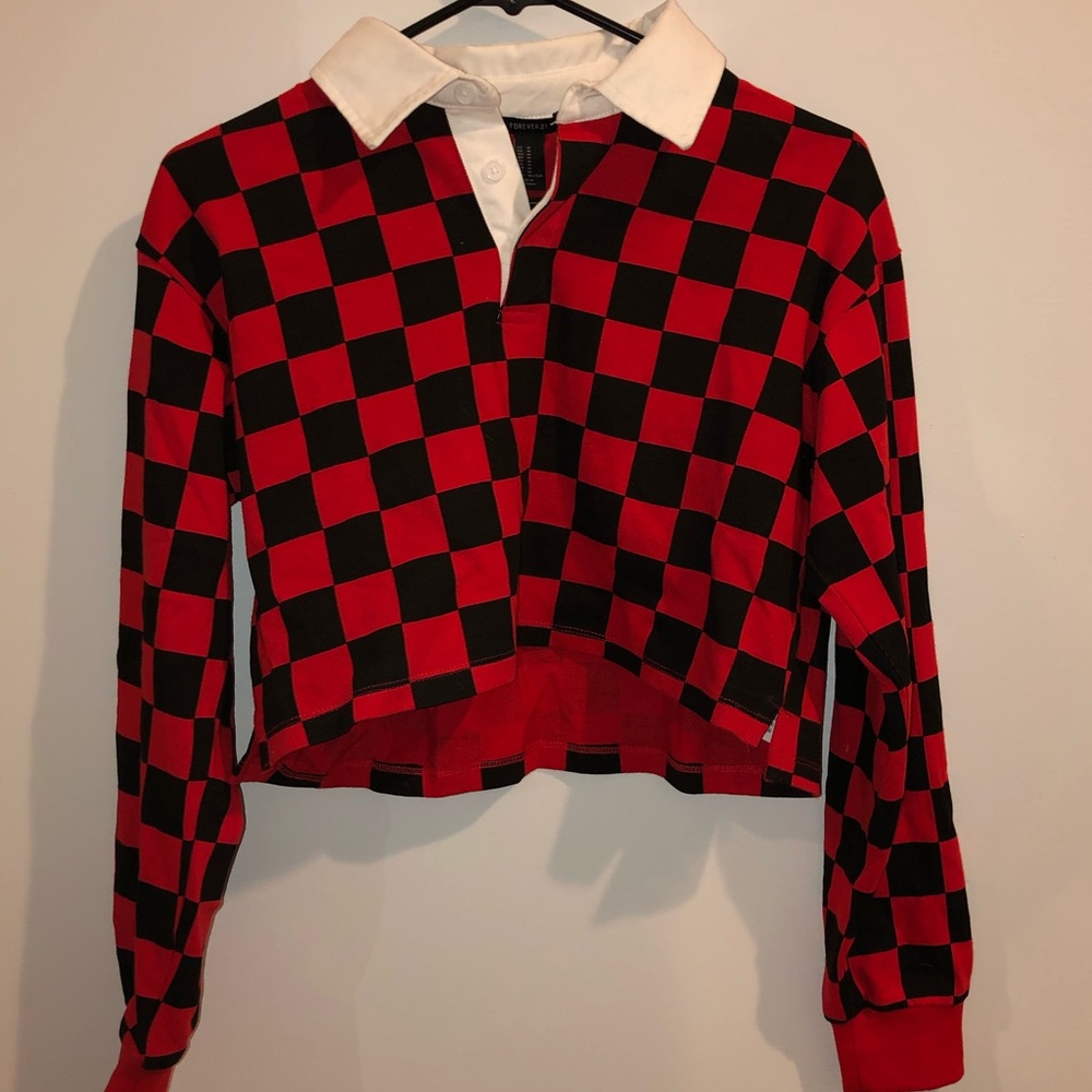 A checkered cropped long sleeve.